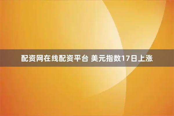 配资网在线配资平台 美元指数17日上涨
