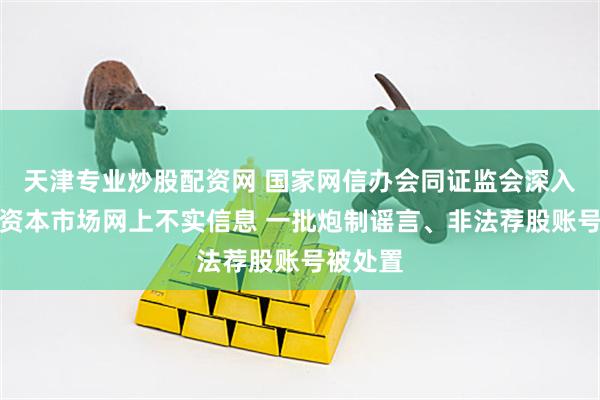 天津专业炒股配资网 国家网信办会同证监会深入整治涉资本市场网上不实信息 一批炮制谣言、非法荐股账号被处置